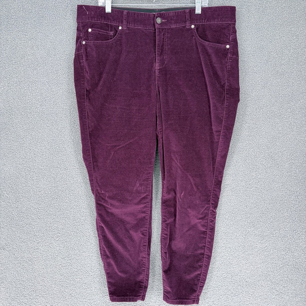 Torrid Bombshell Skinny Corduroy Pants Plum Purple Plus Size 20R High Rise